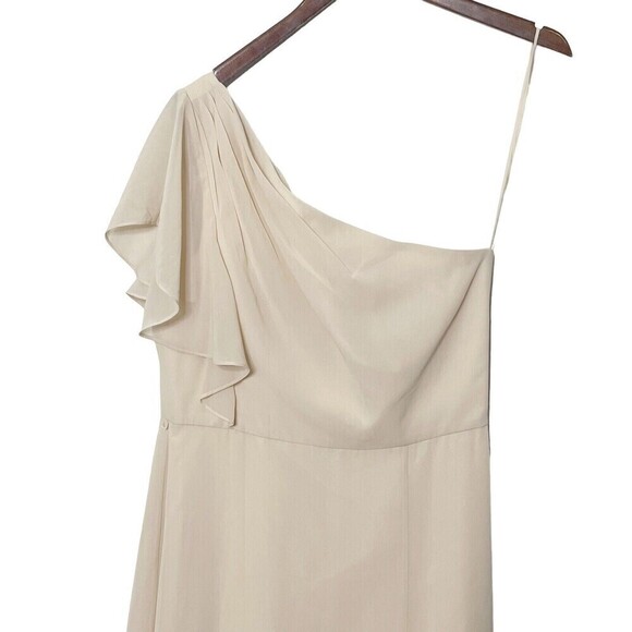 Marchesa Notte Cosenza One Shoulder Chiffon Gown Dress Women’s Size 10 Flawed - Picture 3 of 14
